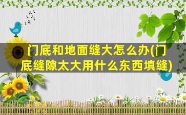 门底和地面缝大怎么办(门底缝隙太大用什么东西填缝)