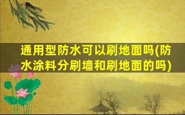 通用型防水可以刷地面吗(防水涂料分刷墙和刷地面的吗)