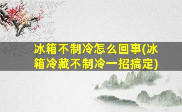 冰箱不制冷怎么回事(冰箱冷藏不制冷一招搞定)