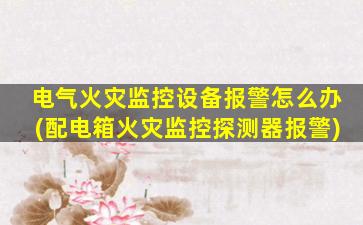 电气火灾监控设备报警怎么办(配电箱火灾监控探测器报警)