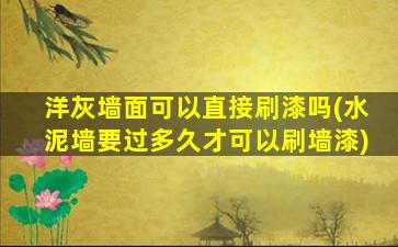 洋灰墙面可以直接刷漆吗(水泥墙要过多久才可以刷墙漆)
