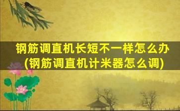 钢筋调直机长短不一样怎么办(钢筋调直机计米器怎么调)
