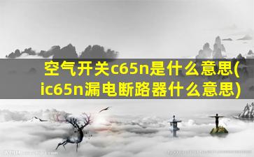 空气开关c65n是什么意思(ic65n漏电断路器什么意思)