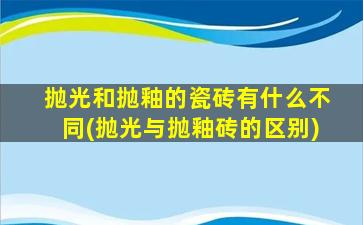 抛光和抛釉的瓷砖有什么不同(抛光与抛釉砖的区别)