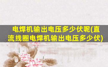 电焊机输出电压多少伏呢(直流线圈电焊机输出电压多少伏)