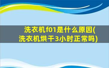 洗衣机f01是什么原因(洗衣机烘干3小时正常吗)