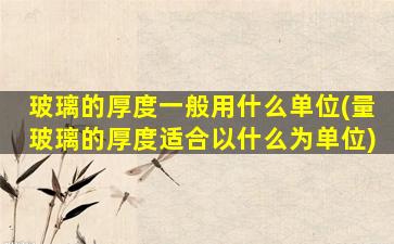 玻璃的厚度一般用什么单位(量玻璃的厚度适合以什么为单位)