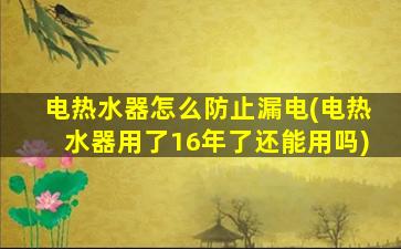 电热水器怎么防止漏电(电热水器用了16年了还能用吗)