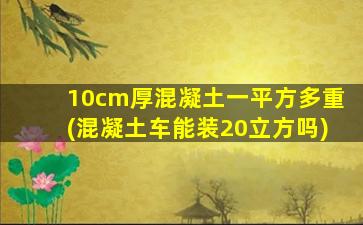 10cm厚混凝土一平方多重(混凝土车能装20立方吗)