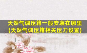 天然气调压箱一般安装在哪里(天然气调压箱相关压力设置)