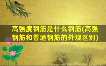 高强度钢筋是什么钢筋(高强钢筋和普通钢筋的外观区别)