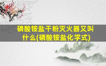 磷酸铵盐干粉灭火器又叫什么(磷酸铵盐化学式)