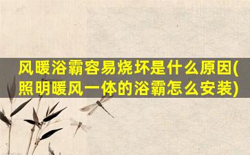 风暖浴霸容易烧坏是什么原因(照明暖风一体的浴霸怎么安装)