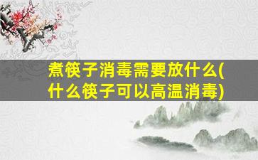 煮筷子消毒需要放什么(什么筷子可以高温消毒)