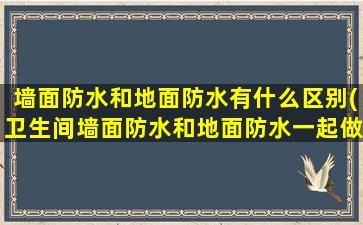 墙面防水和地面防水有什么区别(卫生间墙面防水和地面防水一起做吗)