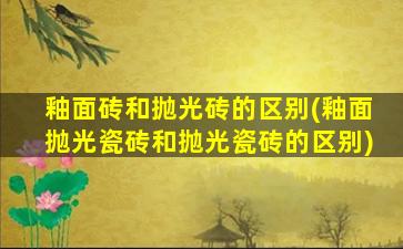 釉面砖和抛光砖的区别(釉面抛光瓷砖和抛光瓷砖的区别)