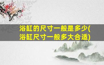 浴缸的尺寸一般是多少(浴缸尺寸一般多大合适)