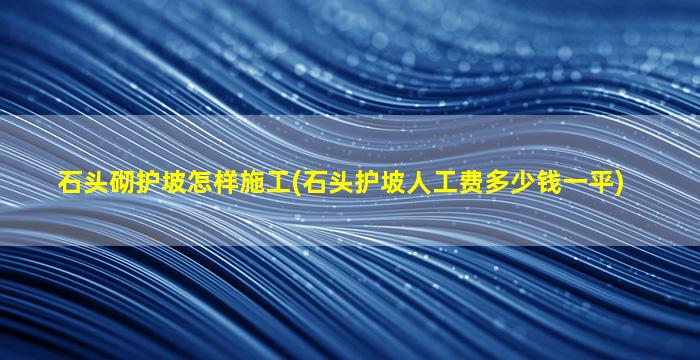 石头砌护坡怎样施工(石头护坡人工费多少钱一平)