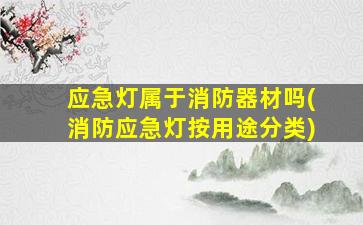 应急灯属于消防器材吗(消防应急灯按用途分类)