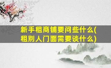 新手租商铺要问些什么(租别人门面需要谈什么)