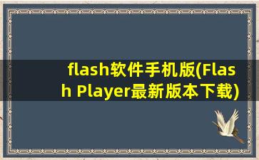 flash软件手机版(Flash Player最新版本下载)