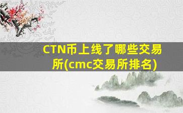 CTN币上线了哪些交易所(cmc交易所排名)